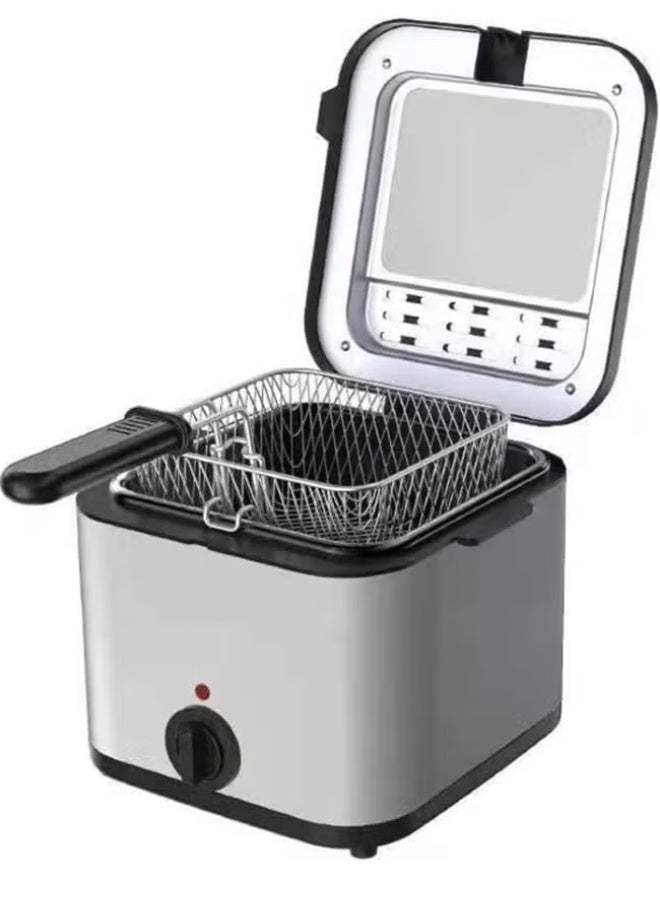 دينكس مقلاة كهربائية سعة 2.5 لتر، تسخين سريع مع غطاء بنافذة عرض وسلة قلي قابلة للإزالة وسهلة التنظيف - Image 2